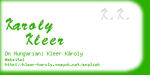 karoly kleer business card